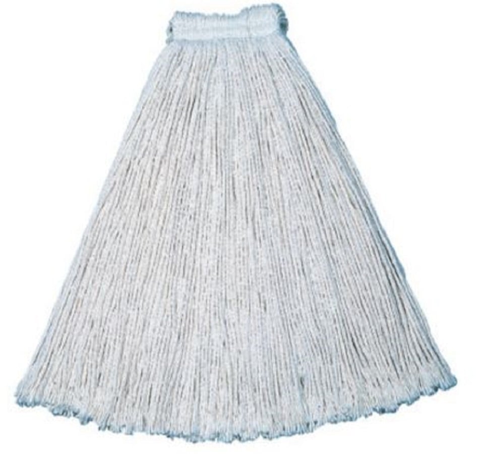Rubbermaid Commercial Economy Cut-End Cotton Wet Mop Head, 24 oz, 1" Headband, 12/Case