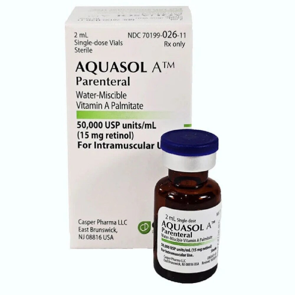 Aquasol-A (Vitamin A) Injection, 50,000 USP Units/mL, Single-Dose Vial, 2 mL