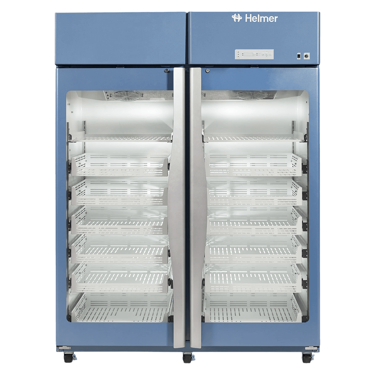 Helmer Scientific HPR245-GX Pharmaceutical Refrigerator, 44.9 cu ft, 2 Glass Doors, 2 to 10°C, Auto Defrost