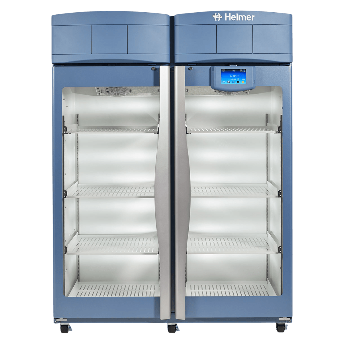 Helmer Scientific i.Series iLR256-GX Laboratory Refrigerator, 56 Cu Ft, 2 Glass Doors, 2 to 10°C, Auto Defrost