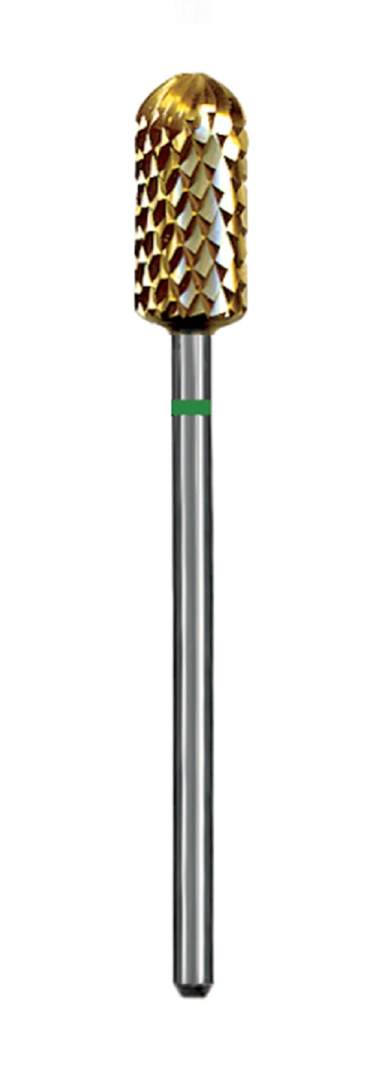 Dedeco Euro Carbide Goldies® Crosscut Carbide Bur, HP, Coarse Crosscut, #G072SG/060, 6.0 mm Diameter, 1/Pkg
