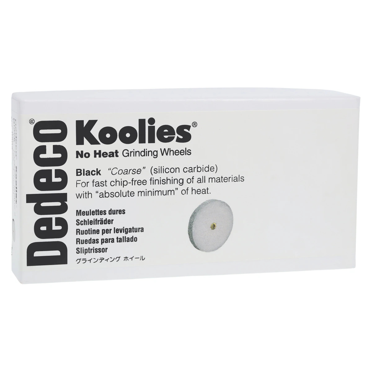Dedeco Koolies Black #2 Coarse Grinding Wheels, Silicon Carbide, No Heat, 1" x 1/8", 50/Box