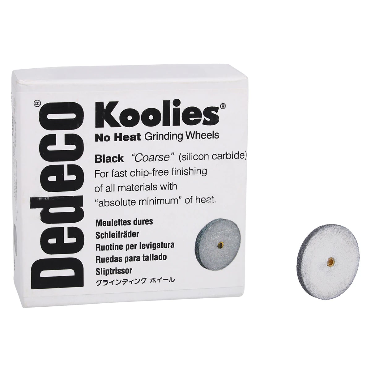 Dedeco Koolies Black #3 Coarse Grinding Wheels, Silicon Carbide, No Heat, 1" x 3/32", 50/Box