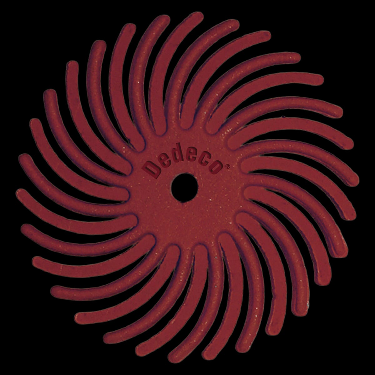 Dedeco Sunburst Finishing Abrasive Wheel, 7/8" Diameter, 220 Grit (Medium), Red, Box of 12