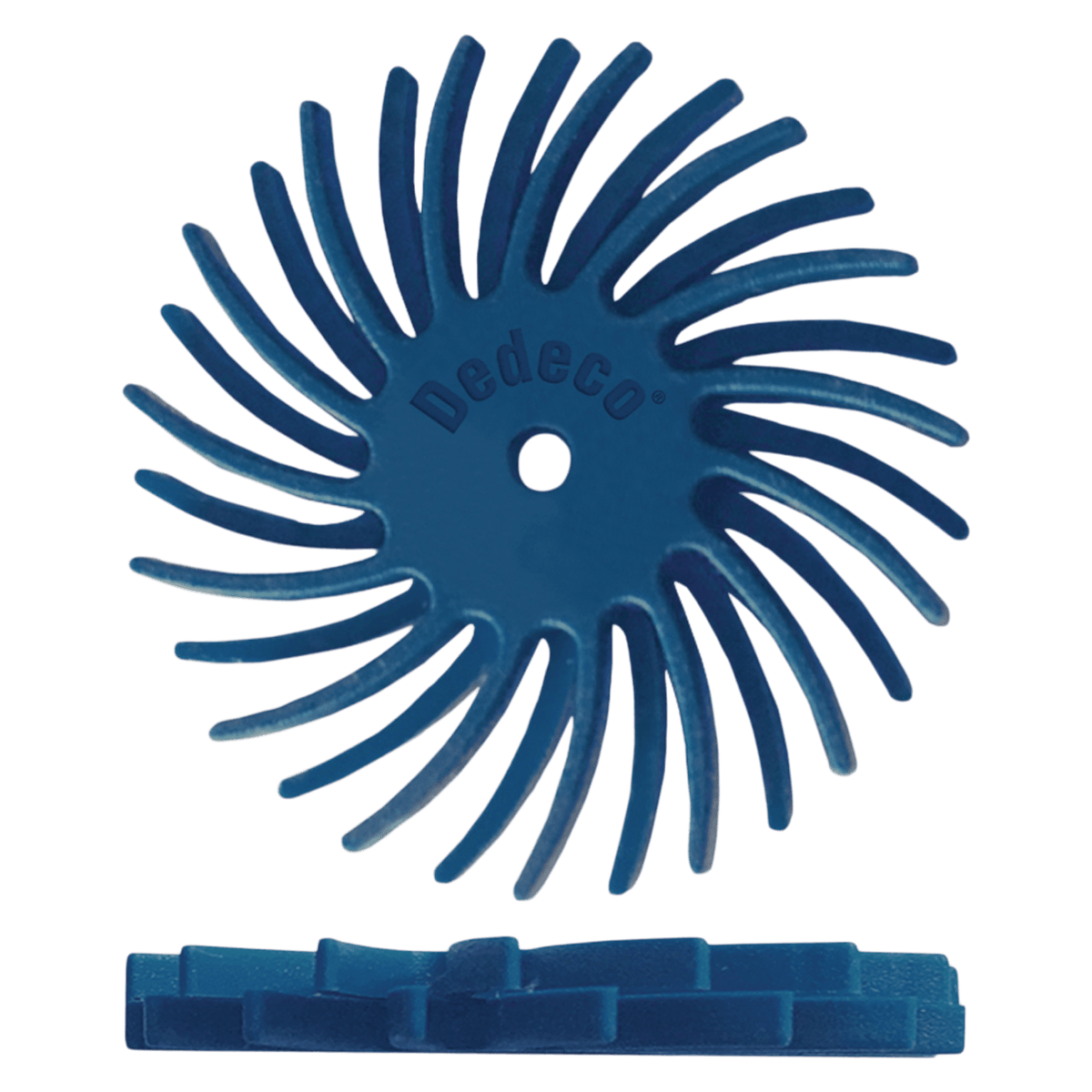 Dedeco Sunburst Dual Finishing & Polishing Abrasive Wheel, 400 Grit (Fine), Blue, 7/8" x 1/8", Box of 12