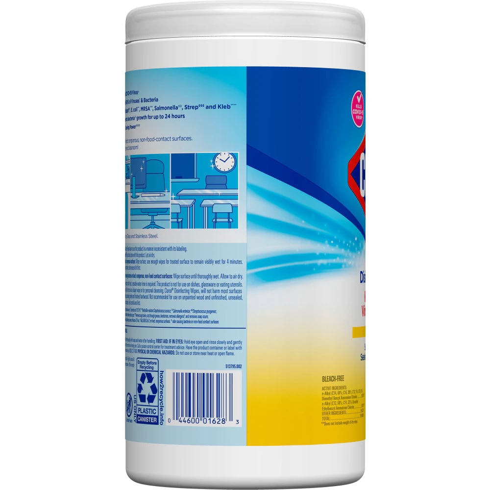 Clorox Surface Wipe Cleaner & Disinfectant, 75 Wipes per Canister, 6/Case