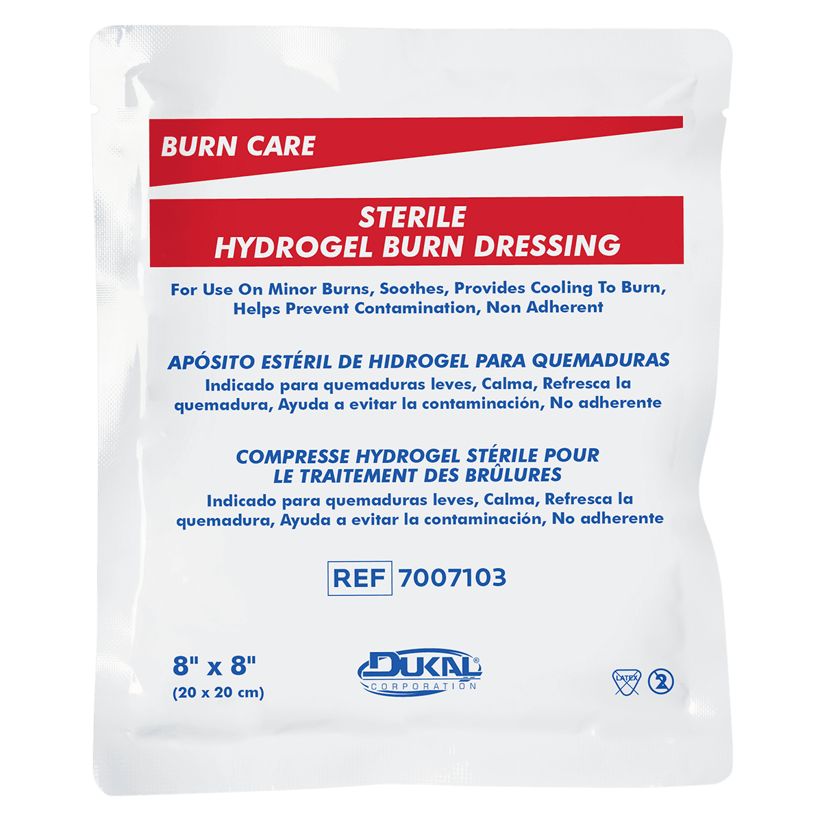 Dukal Hydrogel Burn Dressing, 8" x 8", Sterile, 50/Case