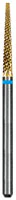 Dedeco Euro Goldies Carbide Bur, Regular Cross Cut, HP, #G257E/023, 2.3 mm Head Diameter, Titanium Nitride Coated, Single Bur
