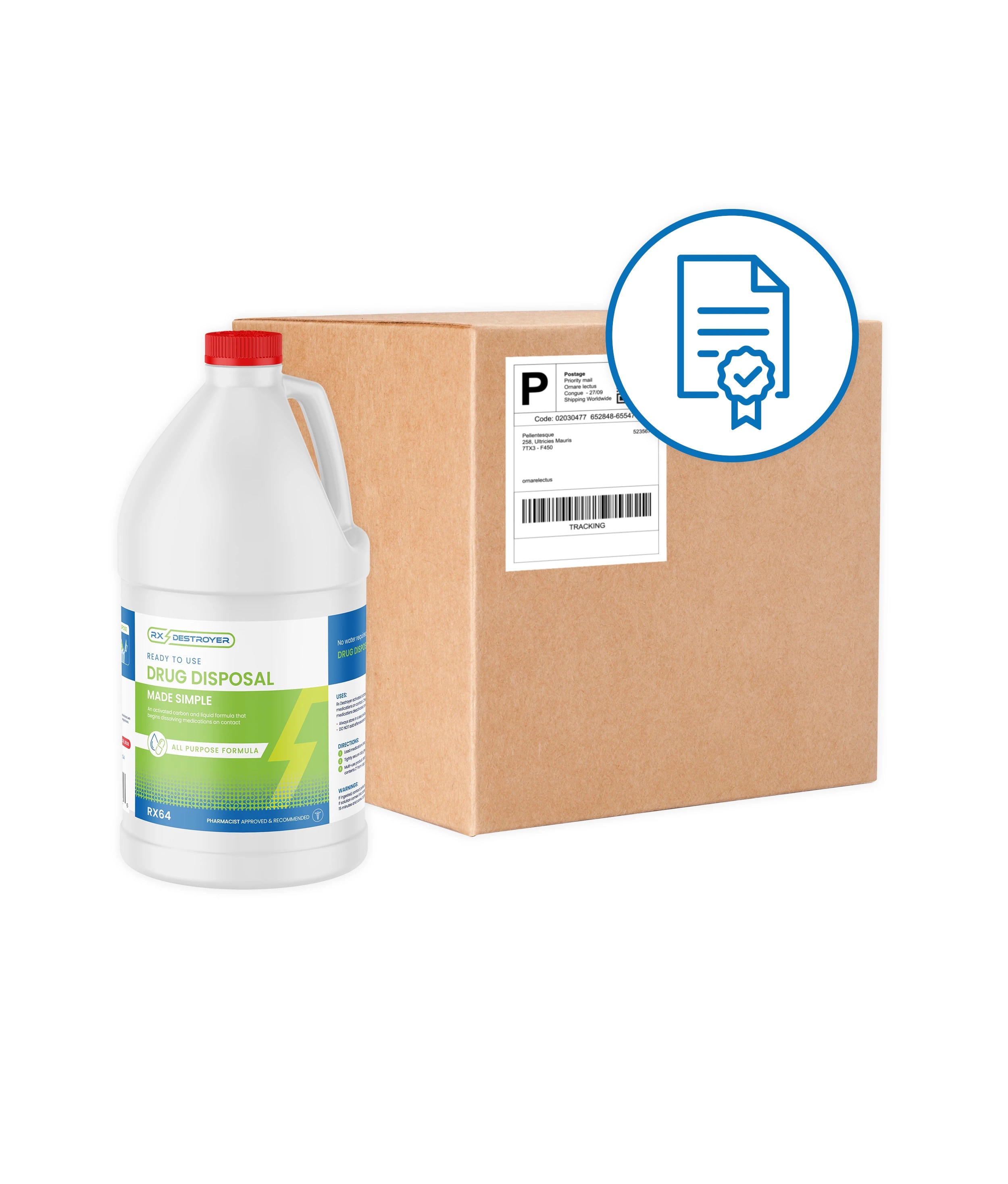 Rx Destroyer Mail Back Program, Medication Disposal, 64 oz, 4/Case