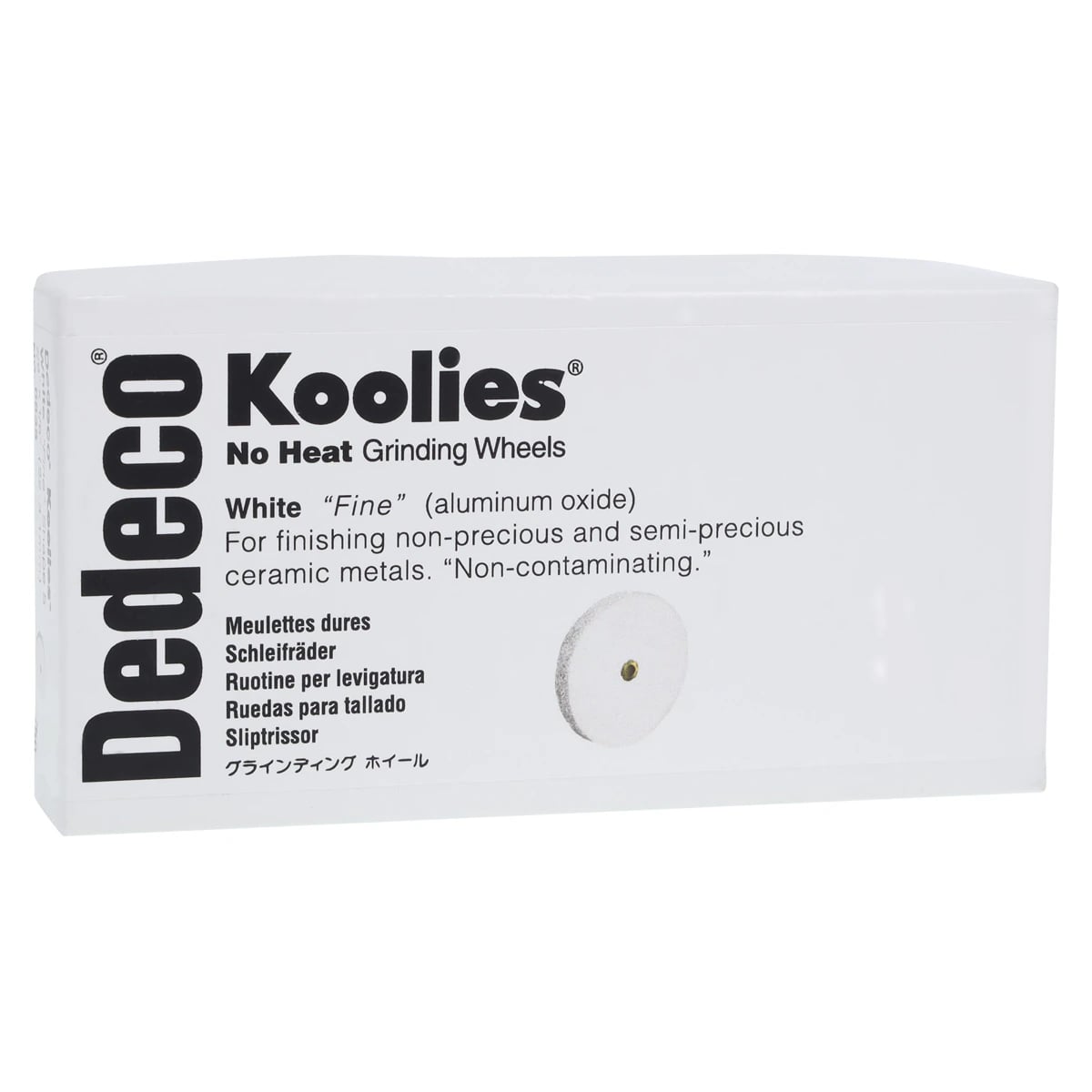 Dedeco Koolies White No Heat Grinding Wheels, Shape 5, Fine Aluminum Oxide, 7/8" x 1/8", 50/Box, 0835