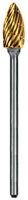 Dedeco Goldies Carbide Bur, Regular Cut, 61-A/81-A, HP (2.35mm Shank), Titanium Nitride Coated, 1/Pkg, 8013