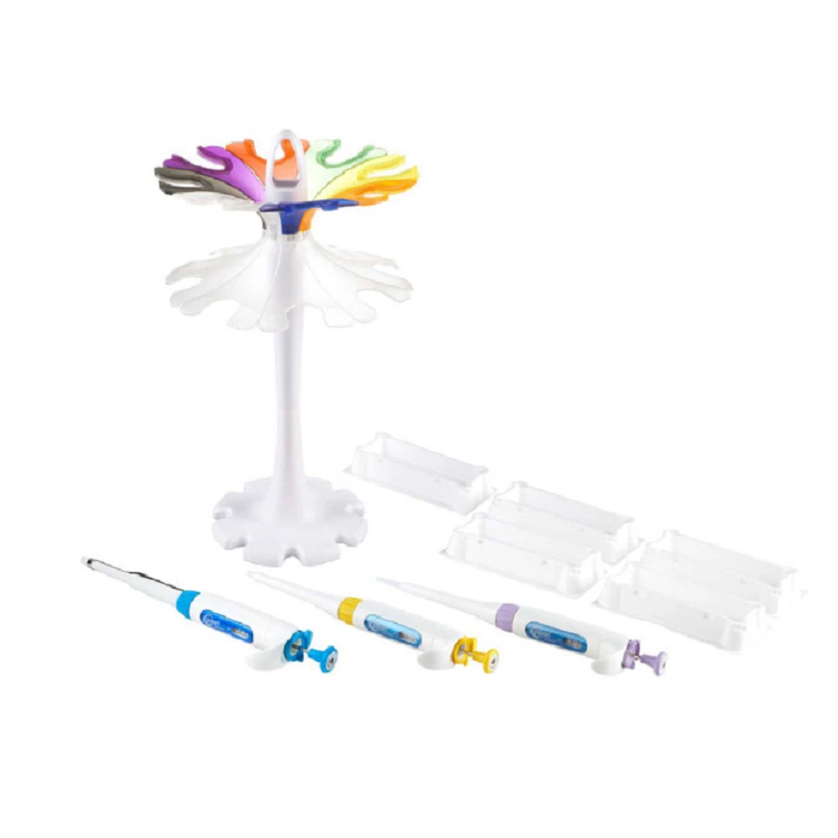 Heathrow Scientific Pipette Starter Kit, Assorted Colors, Includes 3 Pearl Pipettes (2-20 uL, 20-200 uL, 100-1000 uL), Universal Carousel Stand, and 5 Sterile Reagent Reservoirs