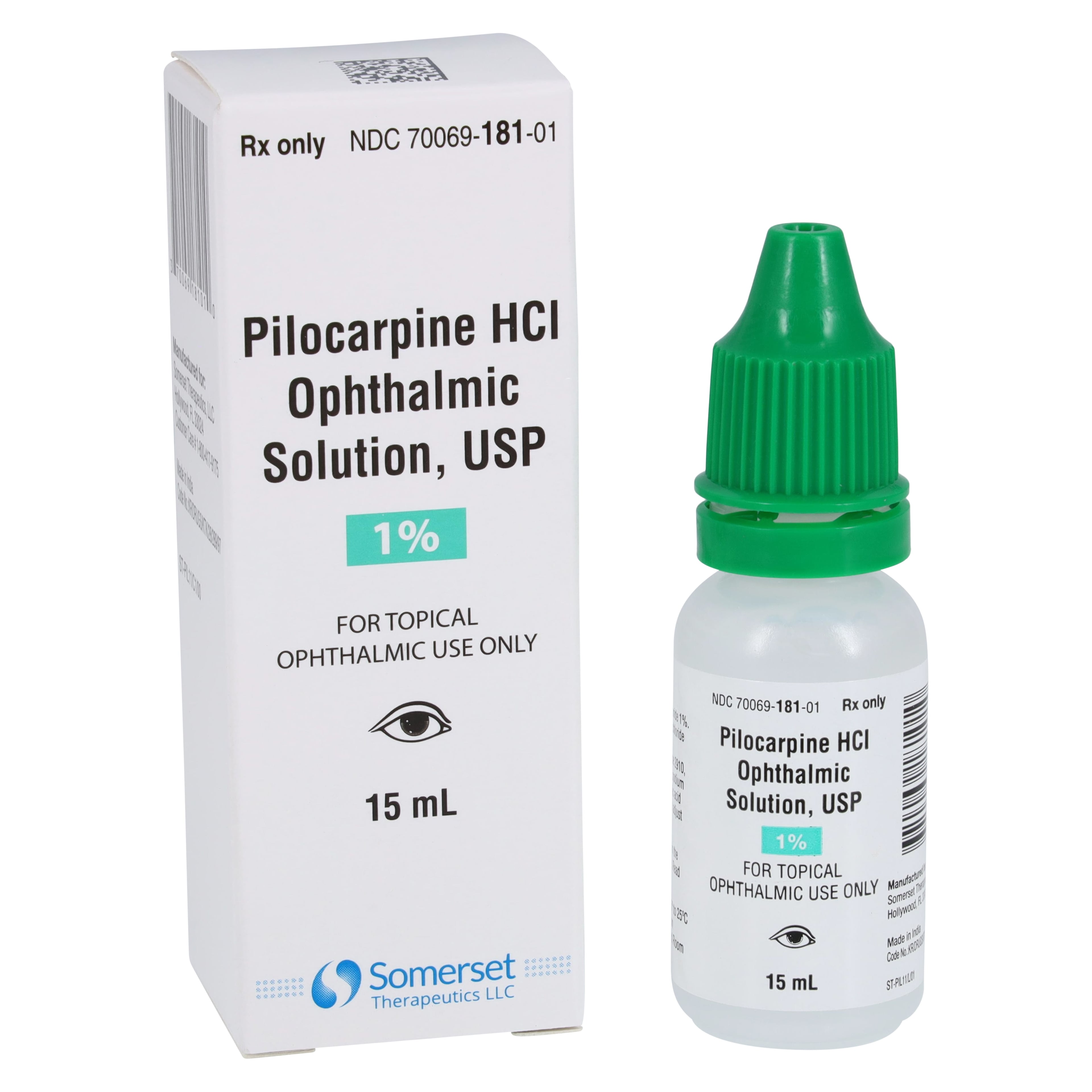Pilocarpine HCl Ophthalmic Solution 1%, 15 mL Bottle, Each
