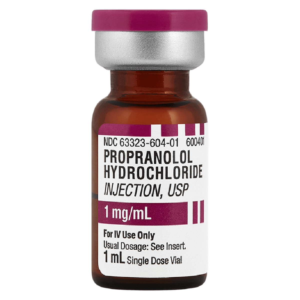 Propranolol HCl Injection SDV 1mg/mL, 1mL Single Dose Vial, 10/Package