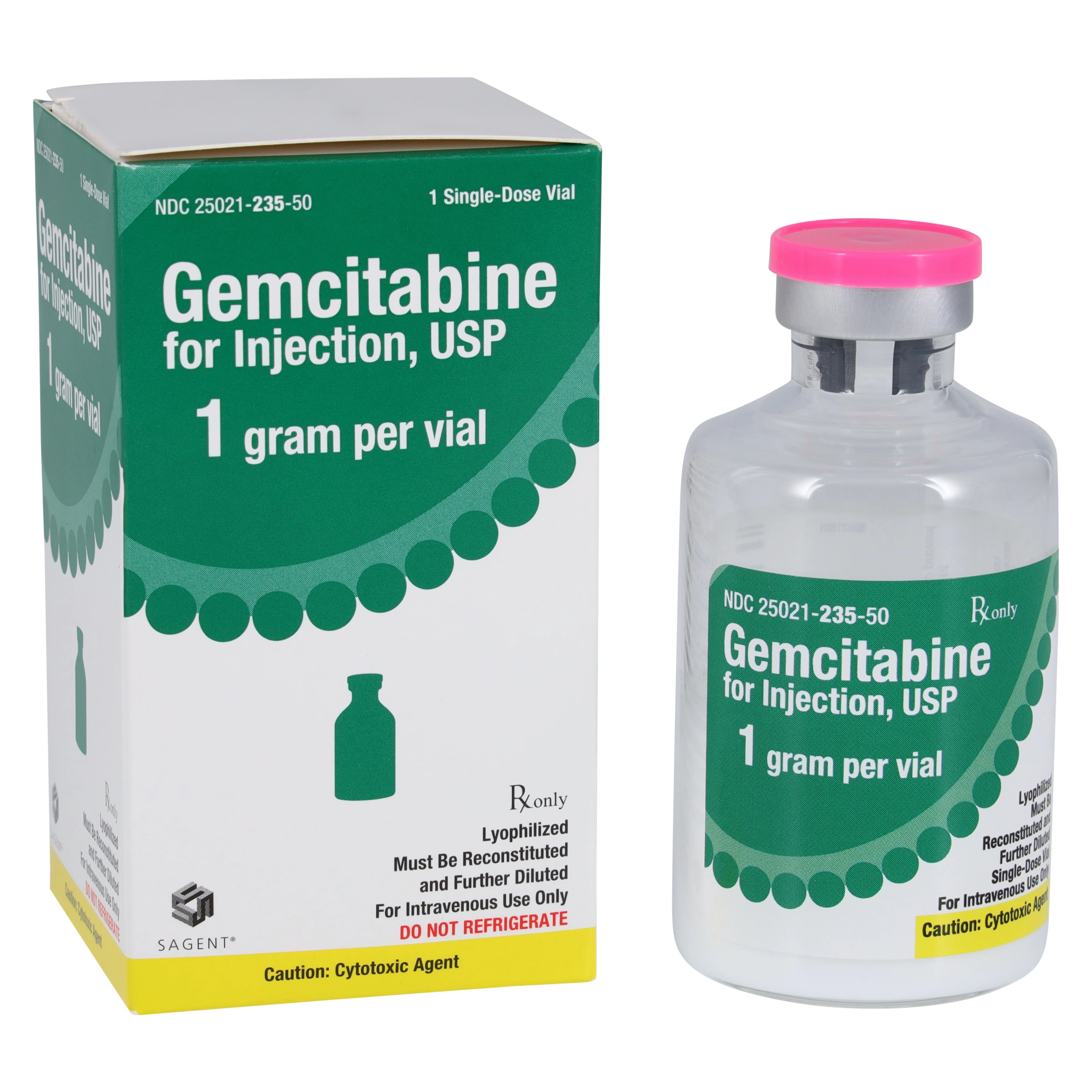 Gemcitabine HCl for Injection, 1 g/vial, Lyophilized Powder, Single-Dose Vial, 50 mL, Sagent Pharmaceuticals
