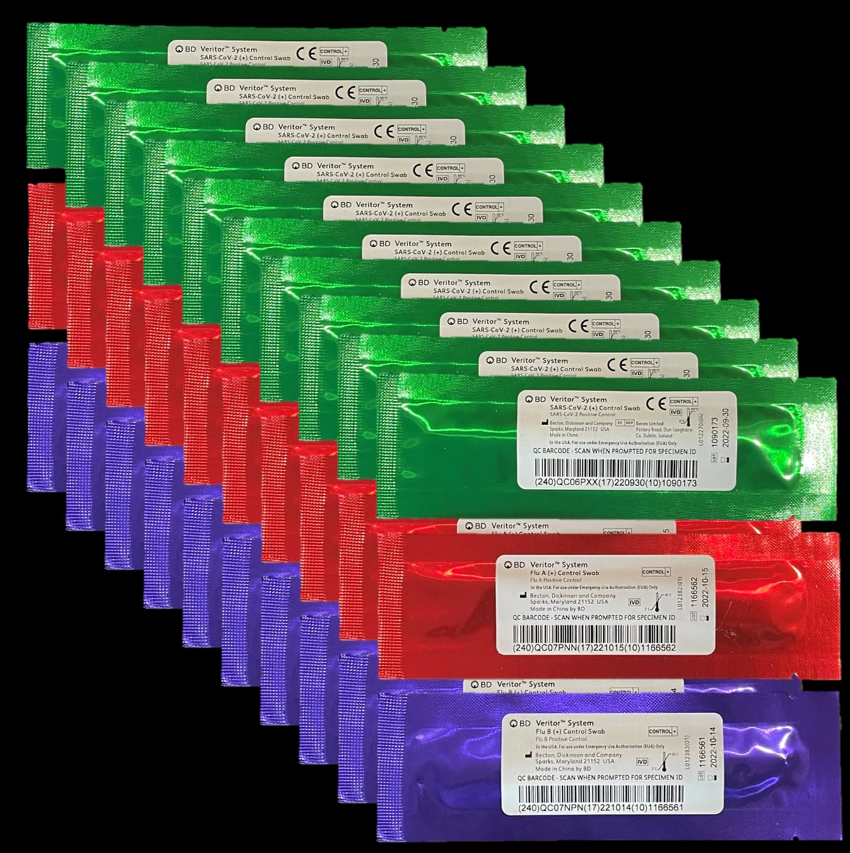 BD Veritor SARS-CoV-2/Flu Positive Control Swab Set, 10/Box
