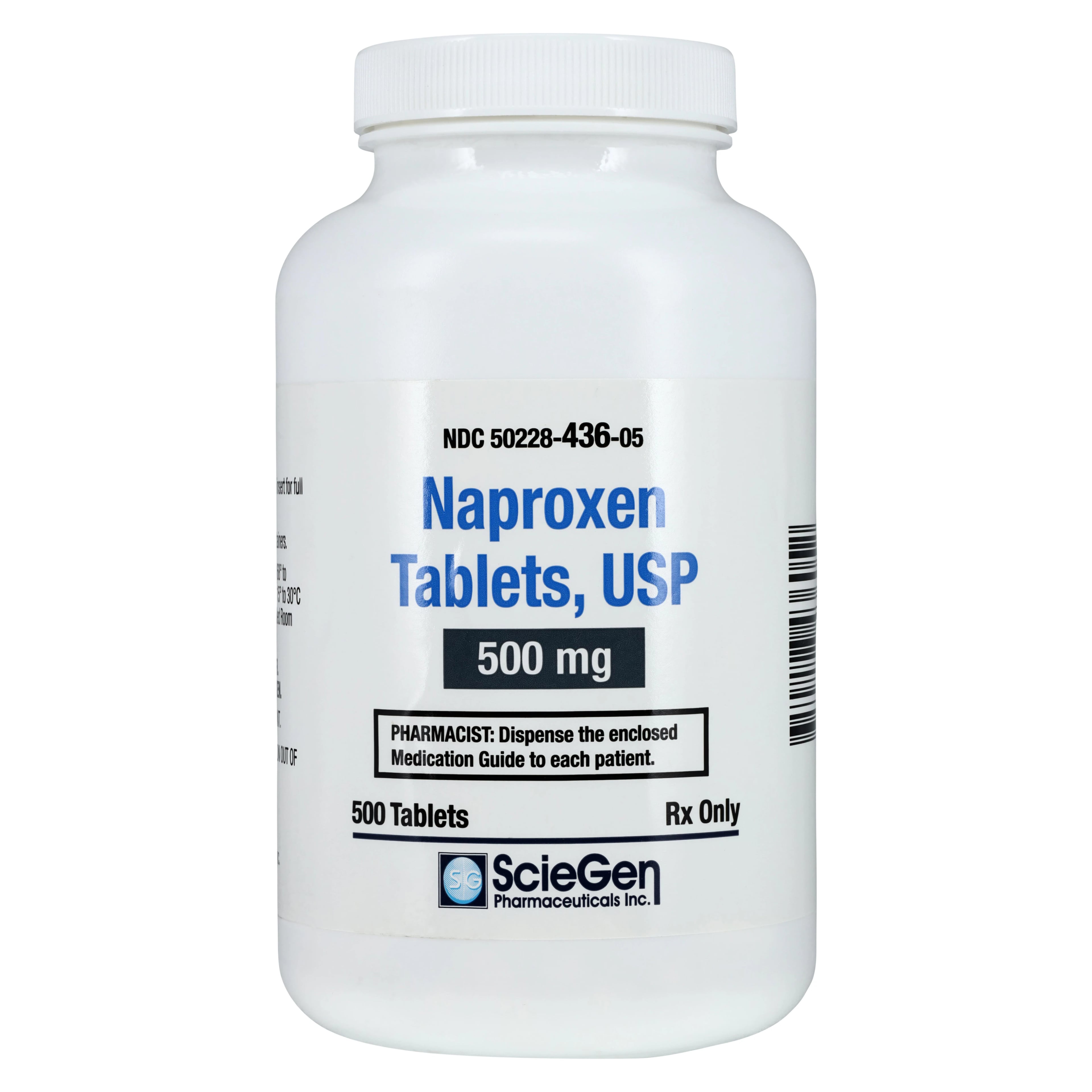 Naproxen Tablets, 500mg, 500/Bottle, Sciegen Pharmaceuticals