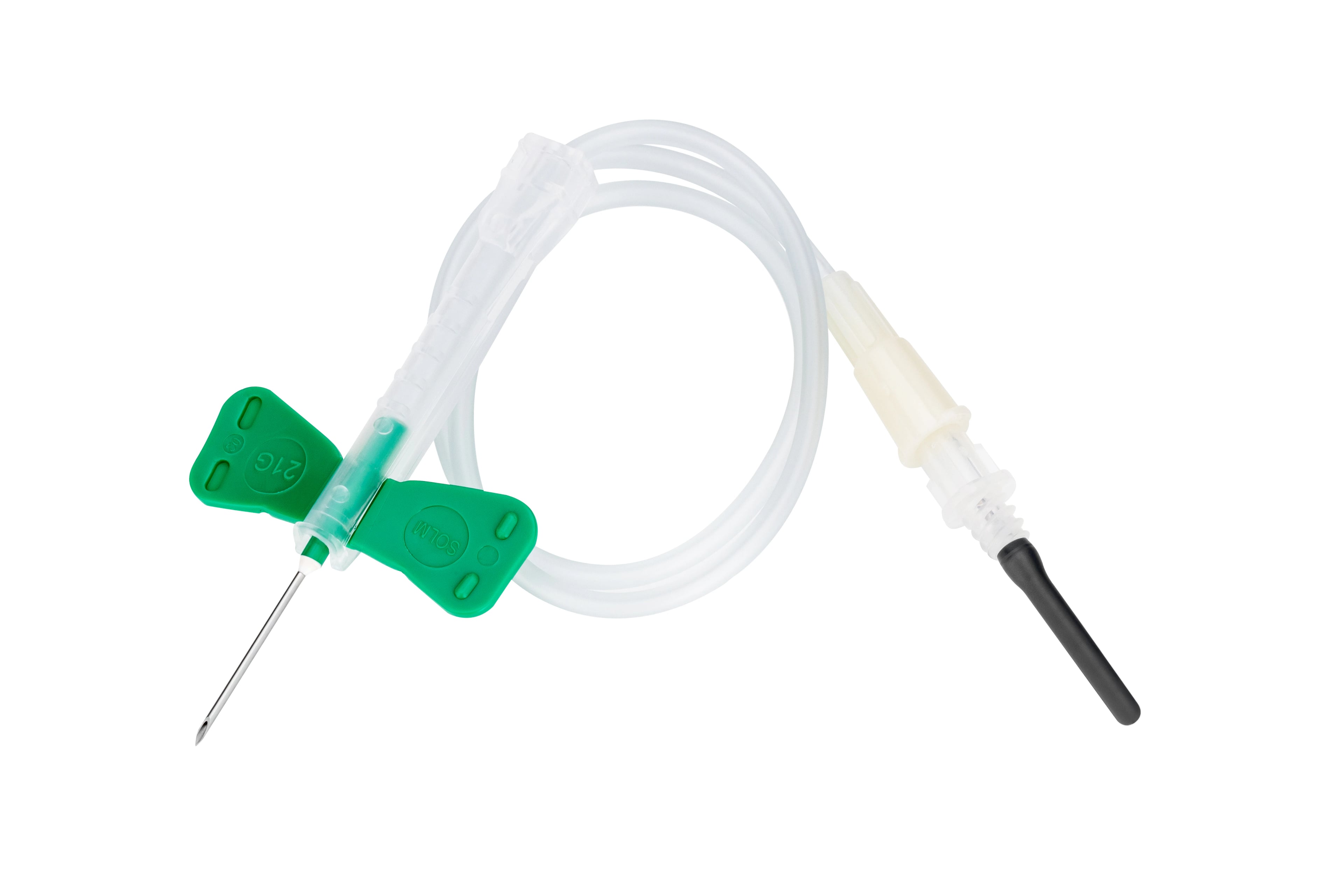 Sol-Millennium Safety Winged Blood Collection Needle, 21G x 3/4", Green Safety Shield, 50/Box