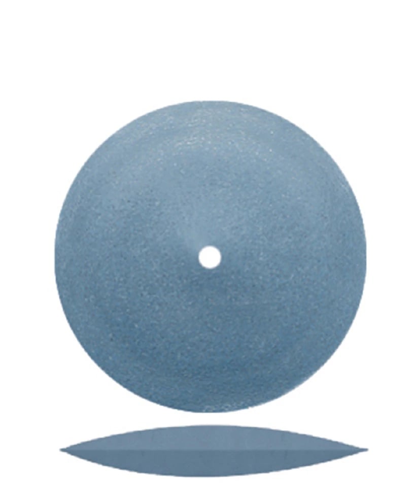 Dedeco Classic Knife-Edge Rubber Wheel, Blue, 7/8" Diameter, Hi-Glaze, 100/Pkg