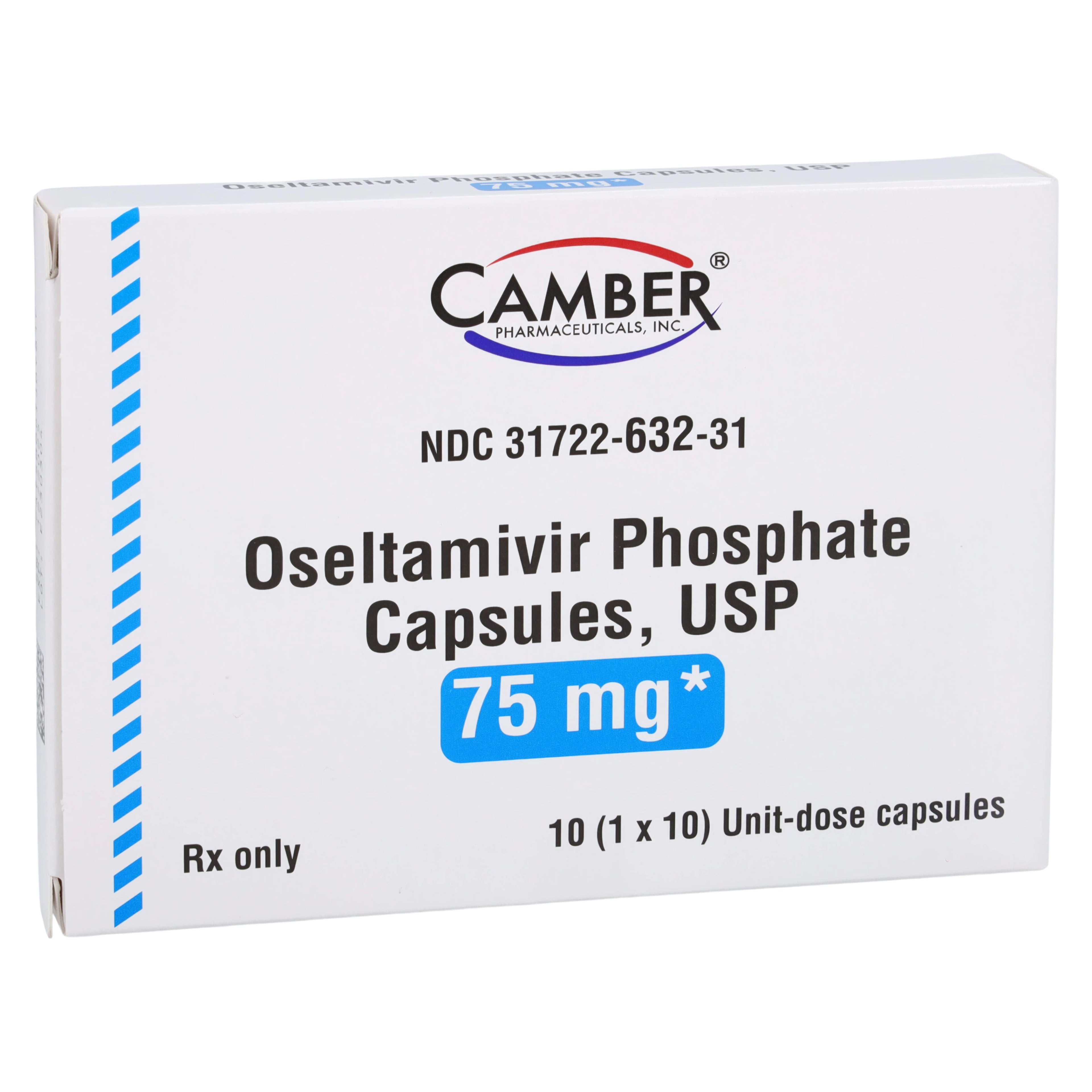 Oseltamivir Phosphate Capsules UD, 75mg, Unit Dose, 10/Package, Camber Pharmaceuticals