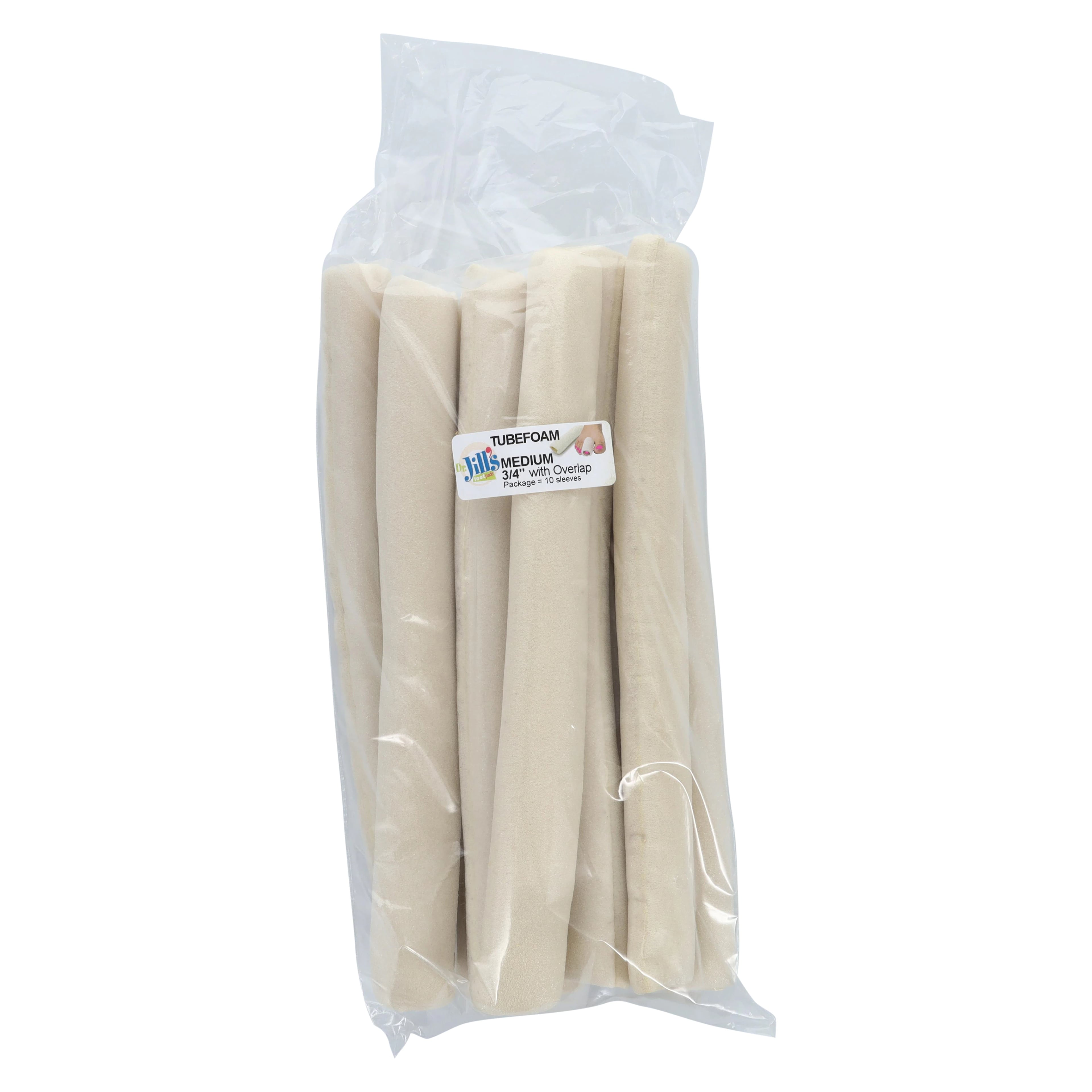 Dr. Jill's Tubefoam Sleeve Toe Foam, Medium, 3/4" Overlap