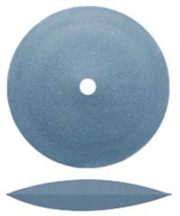 Dedeco Blue Classic Knife-Edge Rubber Wheel, 5/8", Silicon Carbide, Hi-Glaze, 100/Box