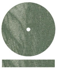 Dedeco Classic Green Medium Rubber Polishing Wheel, 7/8" x 1/8", Square Edge, Aluminum Oxide, 100/Box, 5006