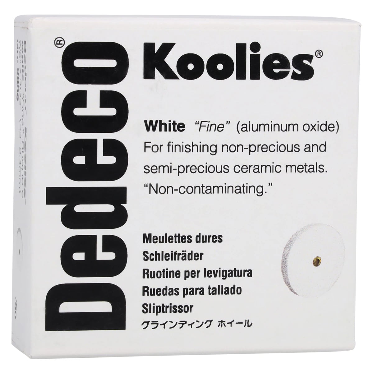 Dedeco Koolies White #6 Grinding Wheel, Fine Aluminum Oxide, 7/8" x 3/32", 50/Box