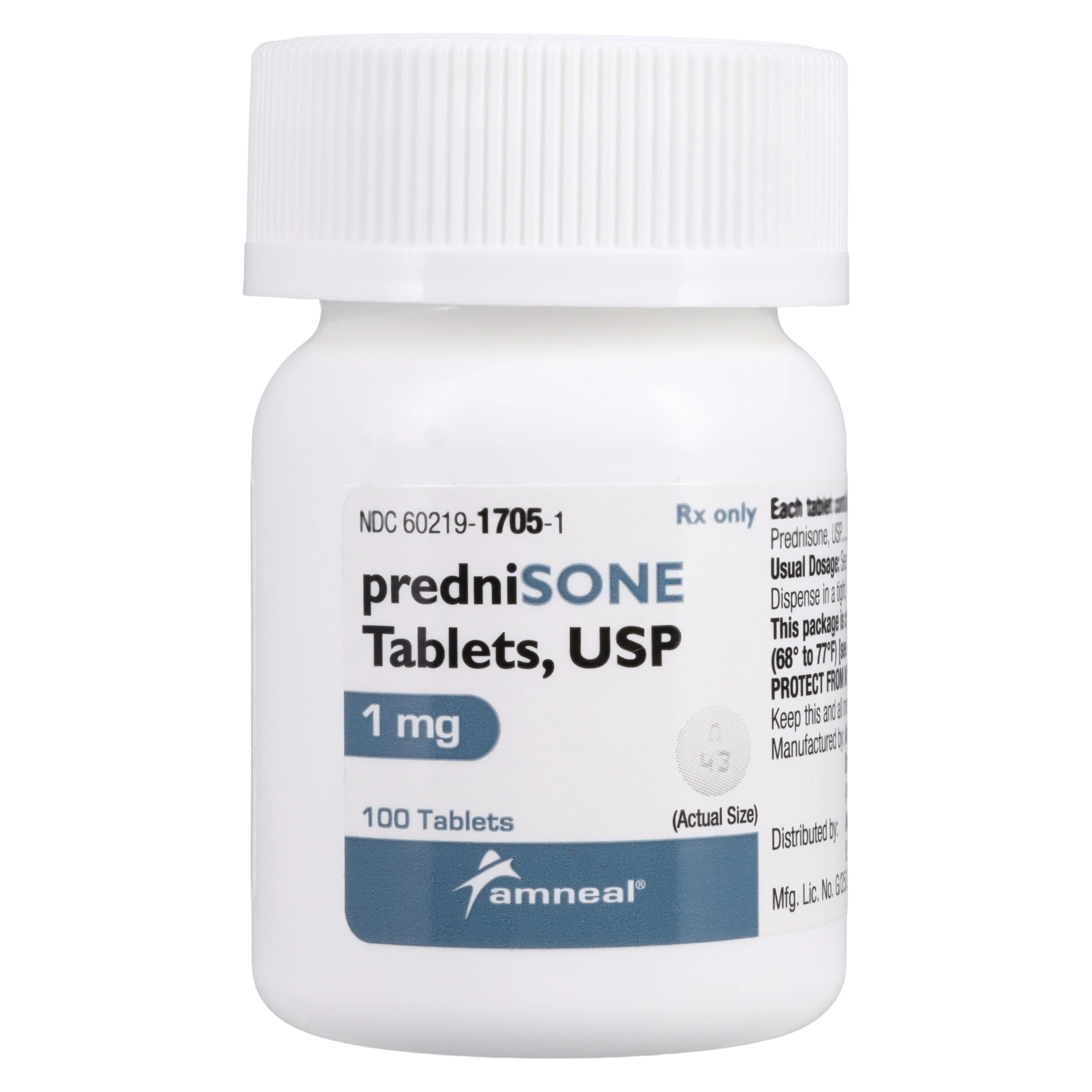 Prednisone Tablets 1mg, 100/Bottle, Amneal Pharmaceuticals