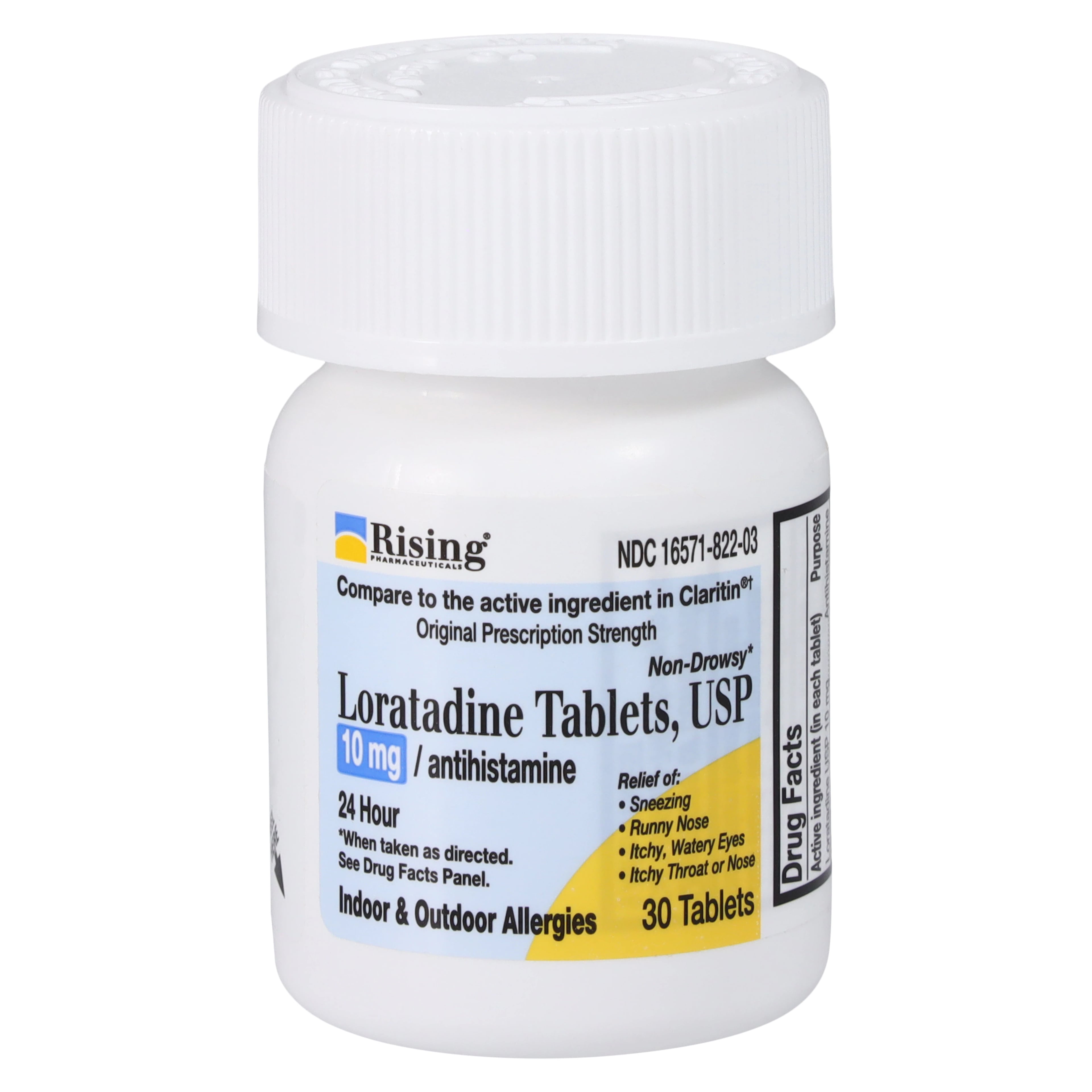 Loratadine Tablets OTC, 10mg, 30/Bottle, Rising Pharmaceuticals