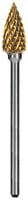 Dedeco Goldies Carbide Bur, 63-B/XC, Coarse Cut, Titanium Nitride Coated, HP (2.35mm Shank), 1/Pk