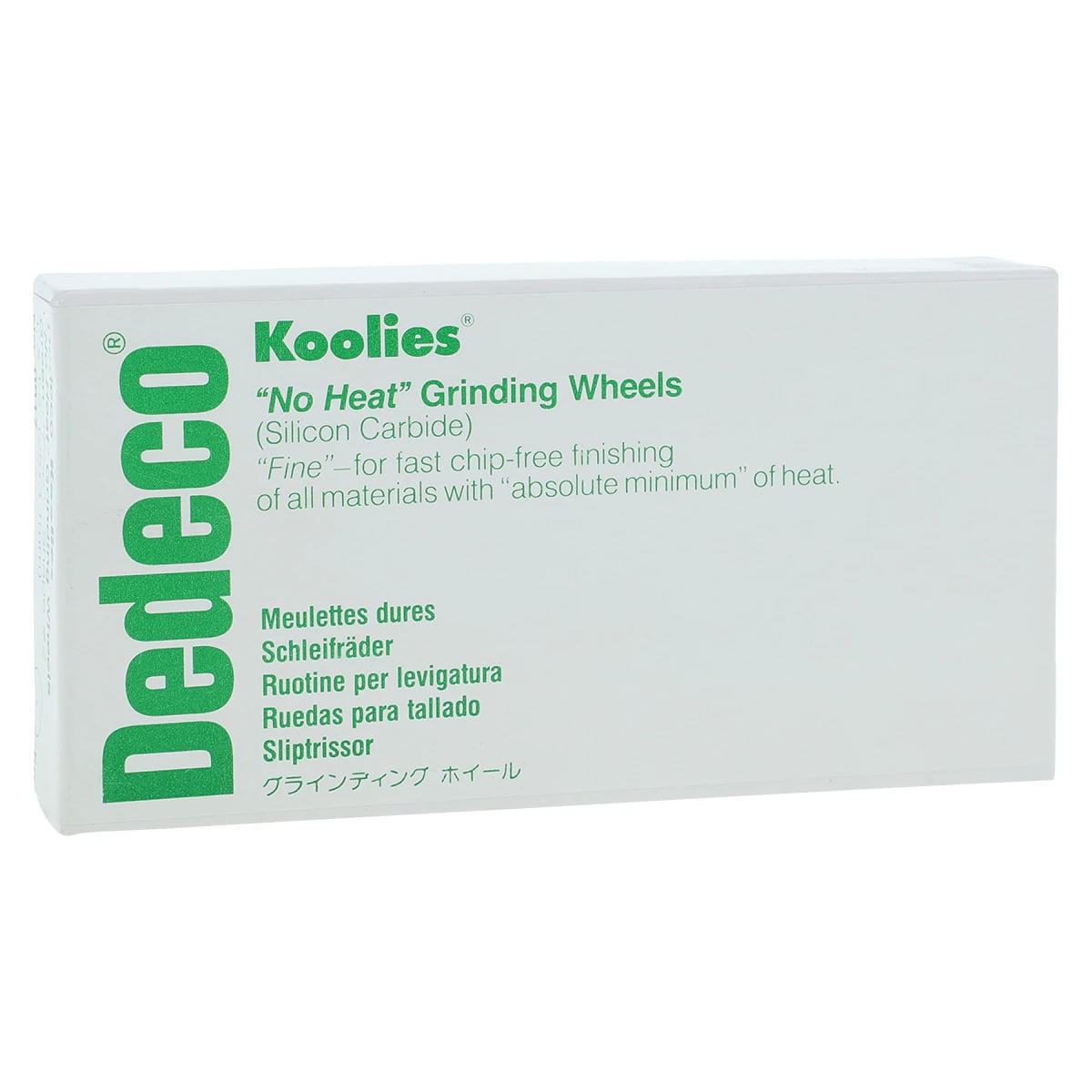 Dedeco Koolies No Heat Grinding Wheels, Green #2, Fine Silicon Carbide, 1" x 1/8", 50/Bx