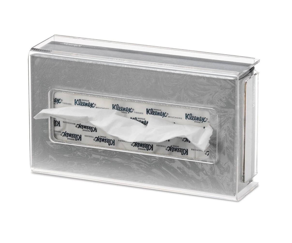 Marketlab Slim Clear Acrylic Tissue Box Holder, Wall Mount, 9.25 in x 5.25 in x 2.5 in