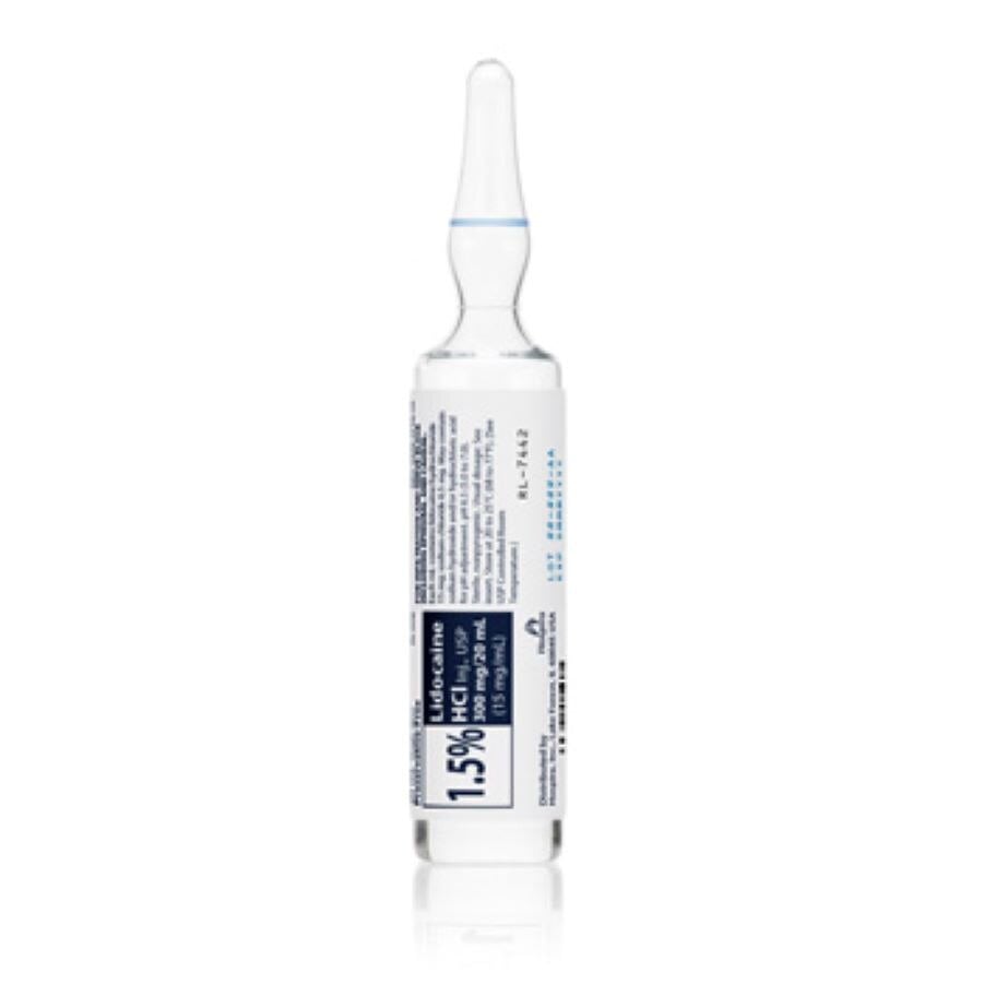 Lidocaine HCl Injection 1.5% Preservative Free, 20mL Ampule, 25/Package