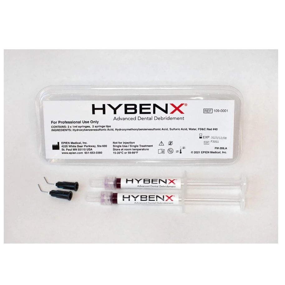 HYBENX® Advanced Dental Debridement Liquid Form, 1 mL Kit, Pack of 2 Syringes with Tips, 01KEZKNHVK8M7NSZA0AVVQC8EP