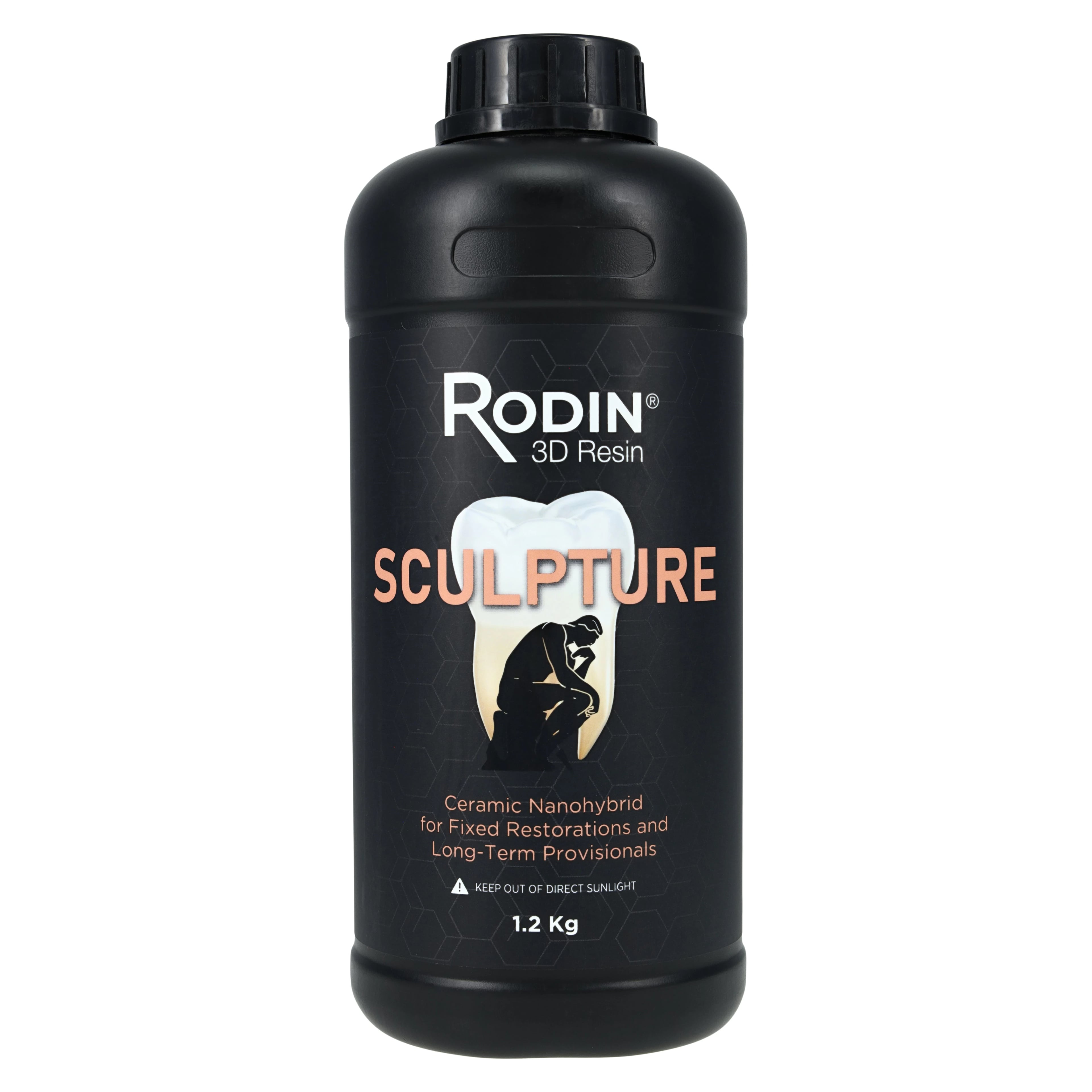 Rodin Sculpture Ceramic Nanohybrid 3D Printing Resin, Shade A1, 1.2kg Bottle, #3DR-CNR-A1-1200