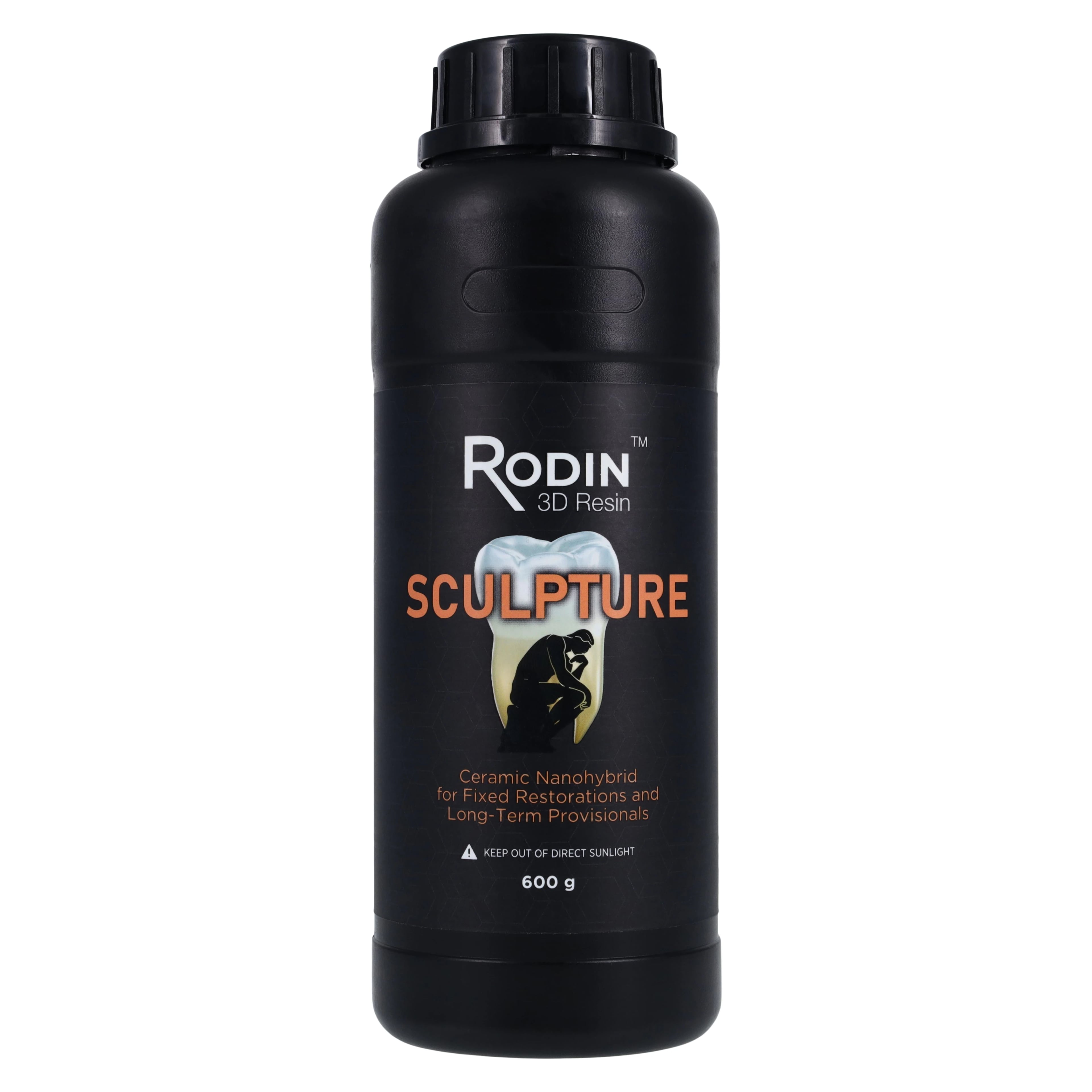 Rodin Sculpture Ceramic Nanohybrid 3D Printing Resin, Shade A1, 600g Bottle, 1/Bx, #3DR-CNR-A1-600