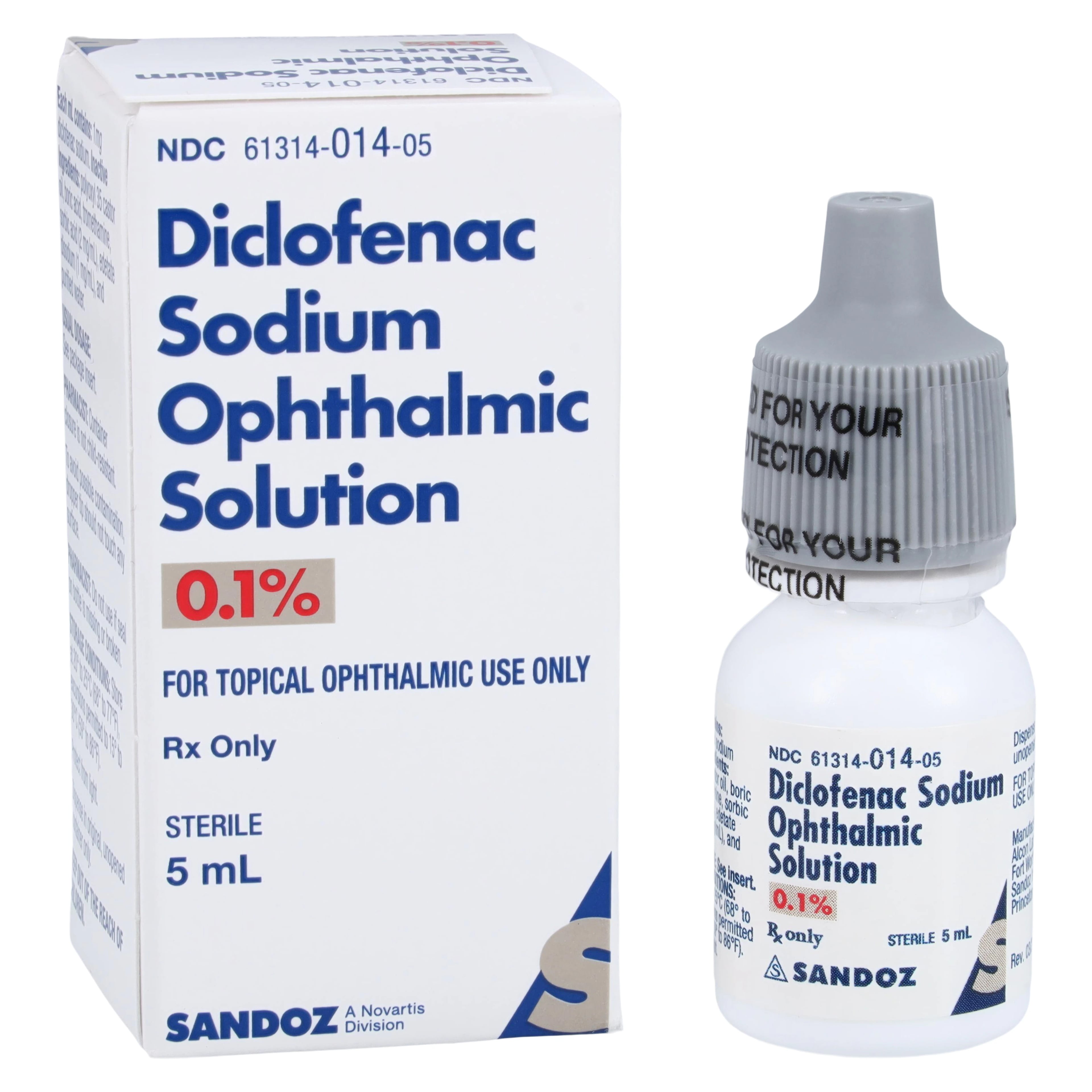 Diclofenac Sodium Ophthalmic Solution 0.1%, 5 mL Bottle