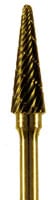 Dedeco Goldies Carbide Bur, HP, Regular Cross Cut, No. B-3/8, 3/32" Shank, 1/Pk, 8082