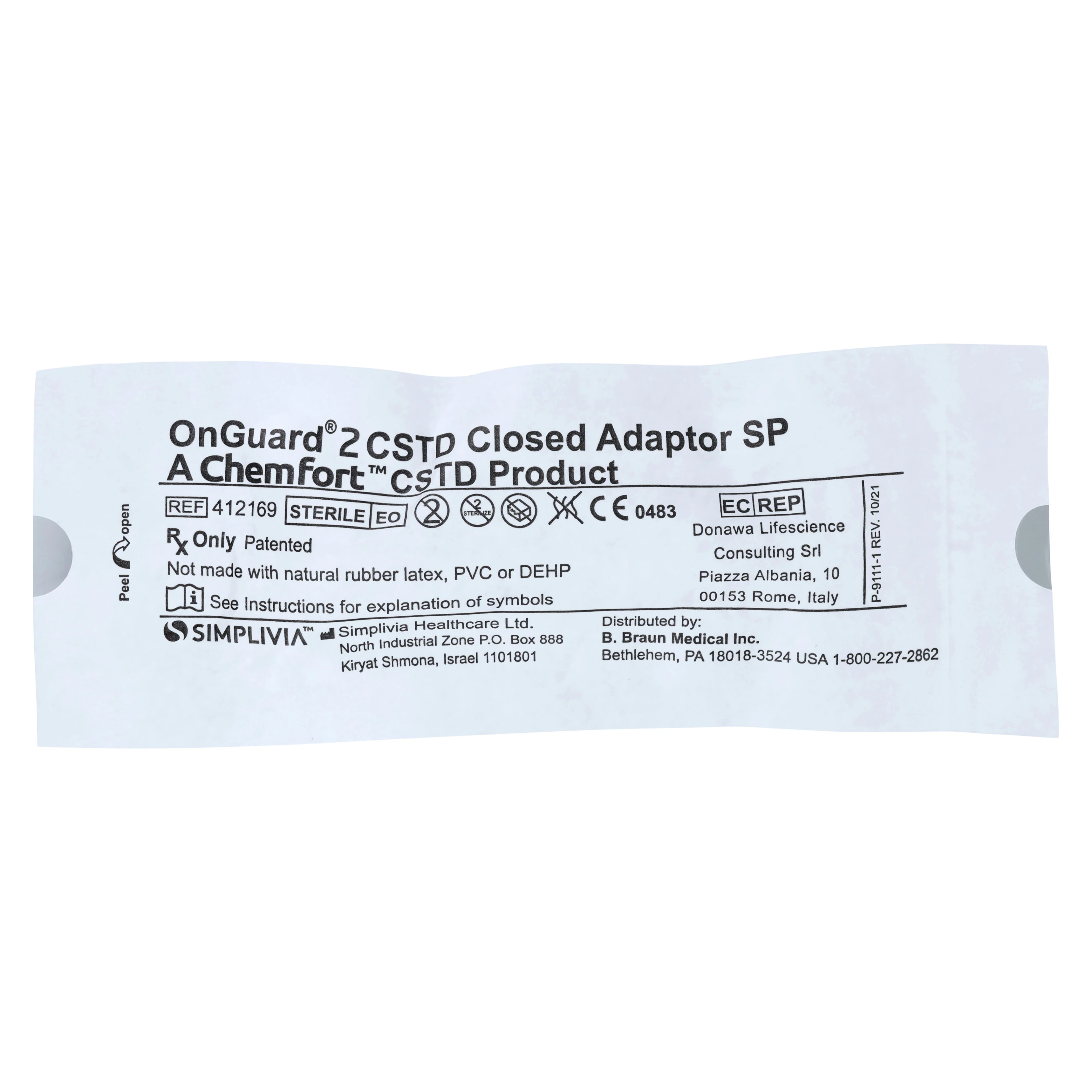B. Braun OnGuard 2 Closed System Transfer Device (CSTD) Closed Adaptor, 100/Case
