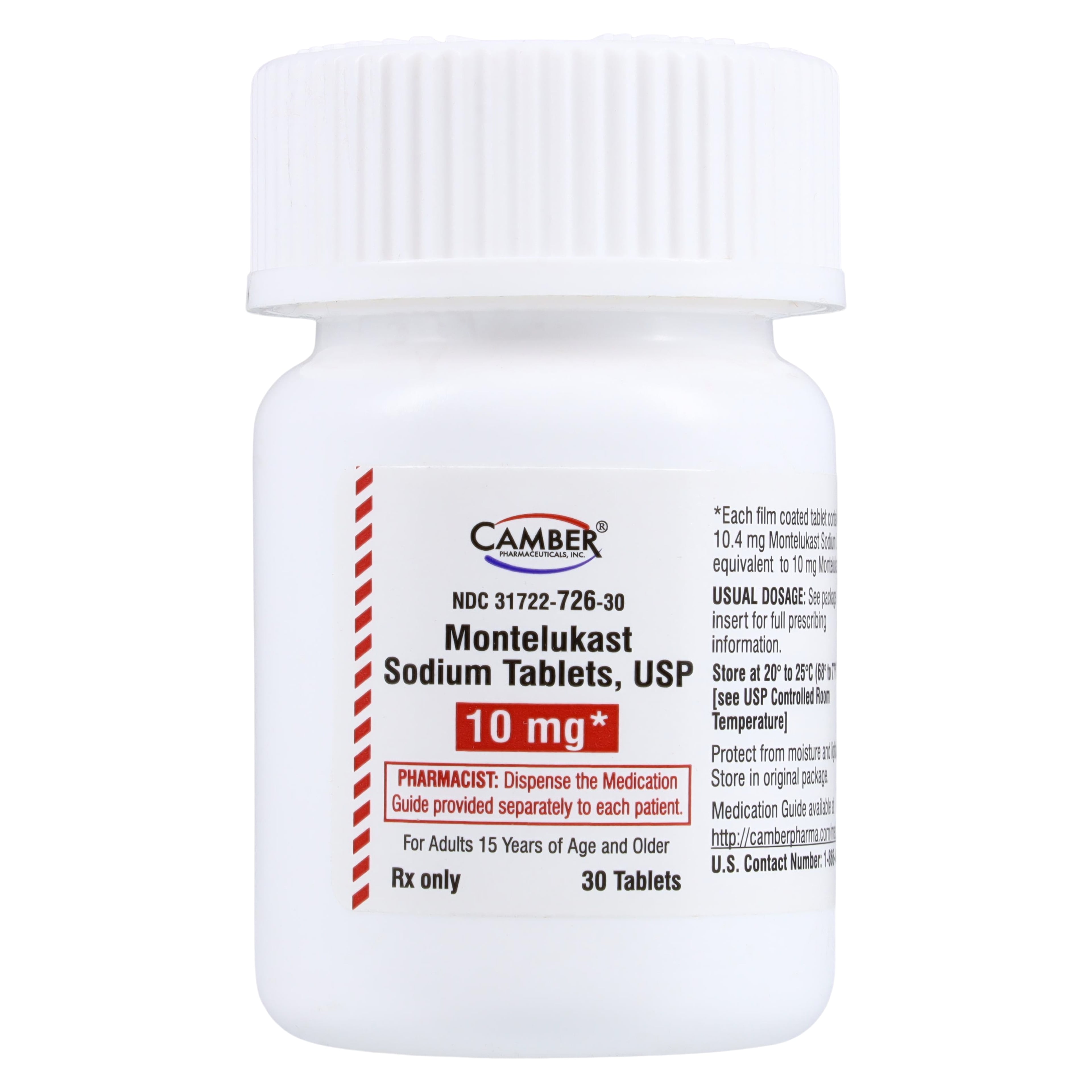 Montelukast Sodium Tablets, 10mg, 30/Bottle, Camber Pharmaceuticals