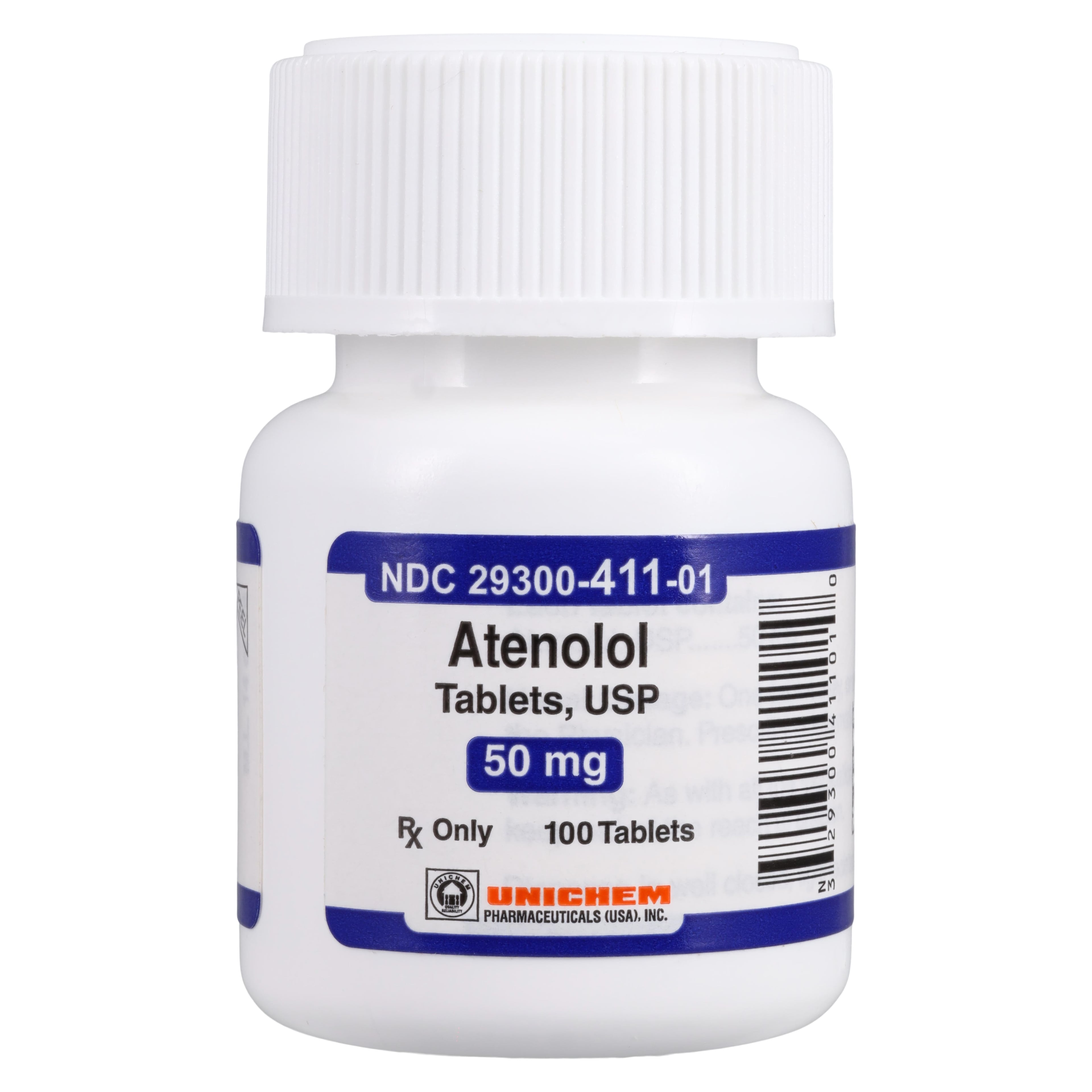 Atenolol Tablets, 50mg, 100/Bottle, Unichem Pharmaceuticals