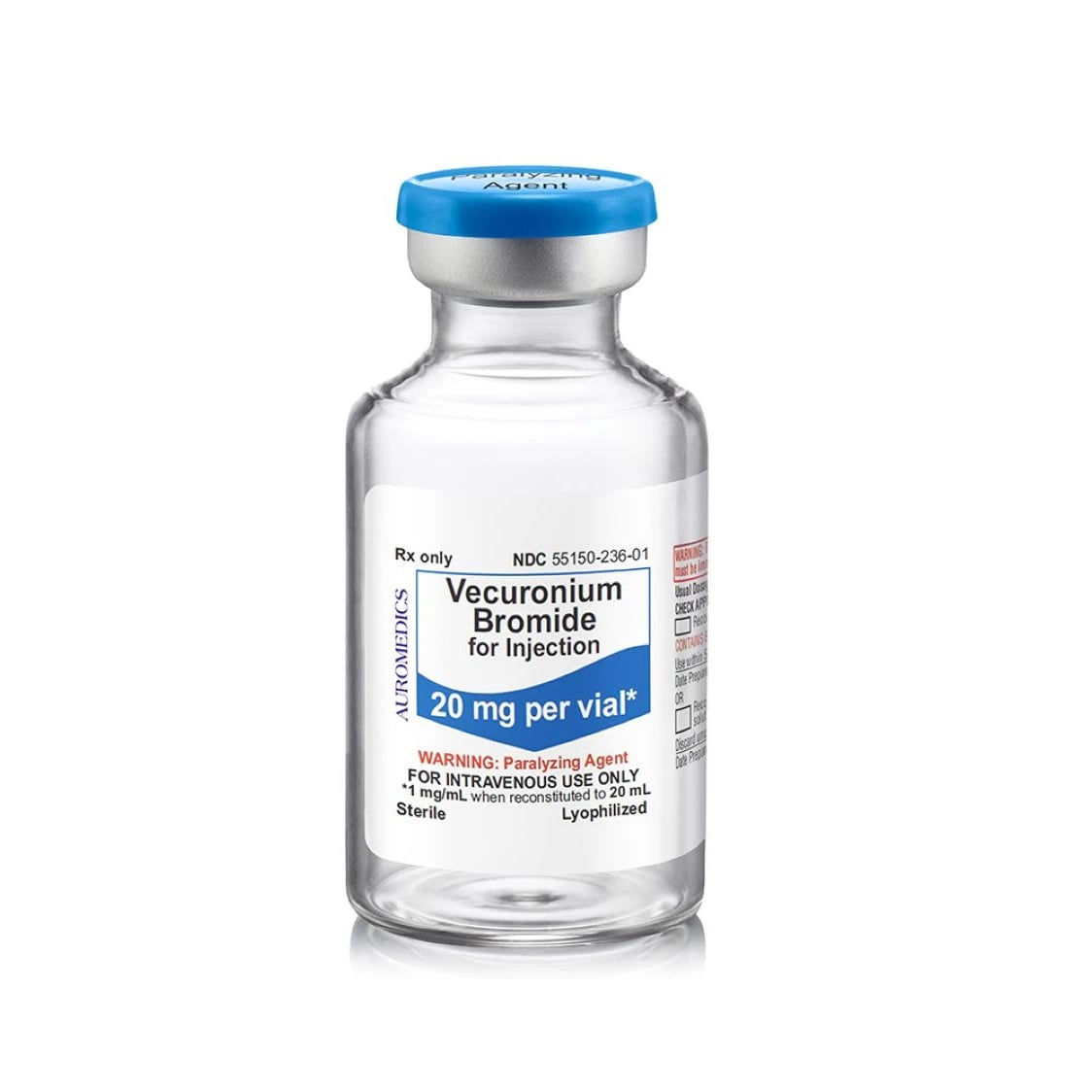 Vecuronium Bromide Injection, 20 mg/vial, 20 mL Single-Dose Vial, 10/Package