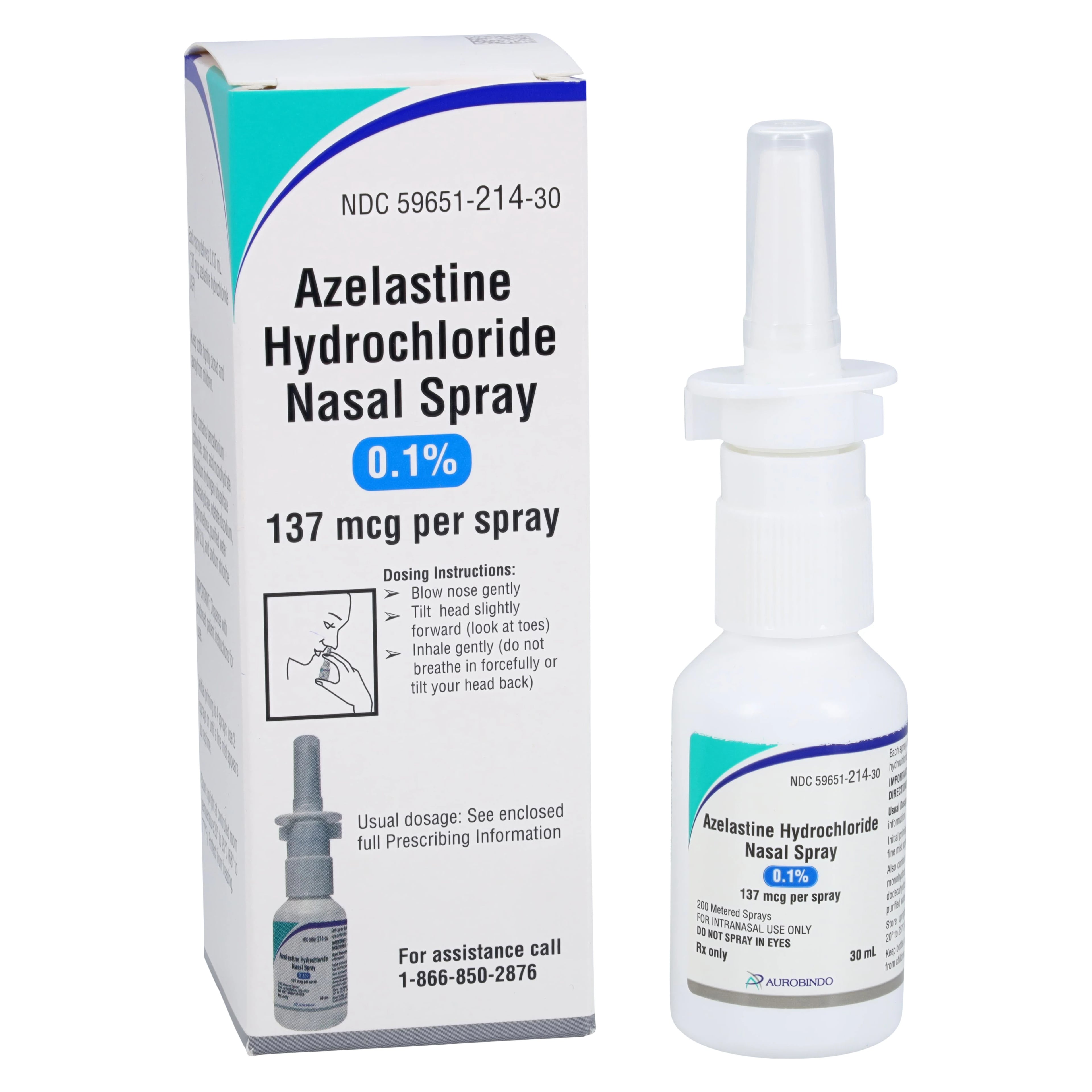 Azelastine HCl Nasal Spray 0.1%, 30 mL Bottle
