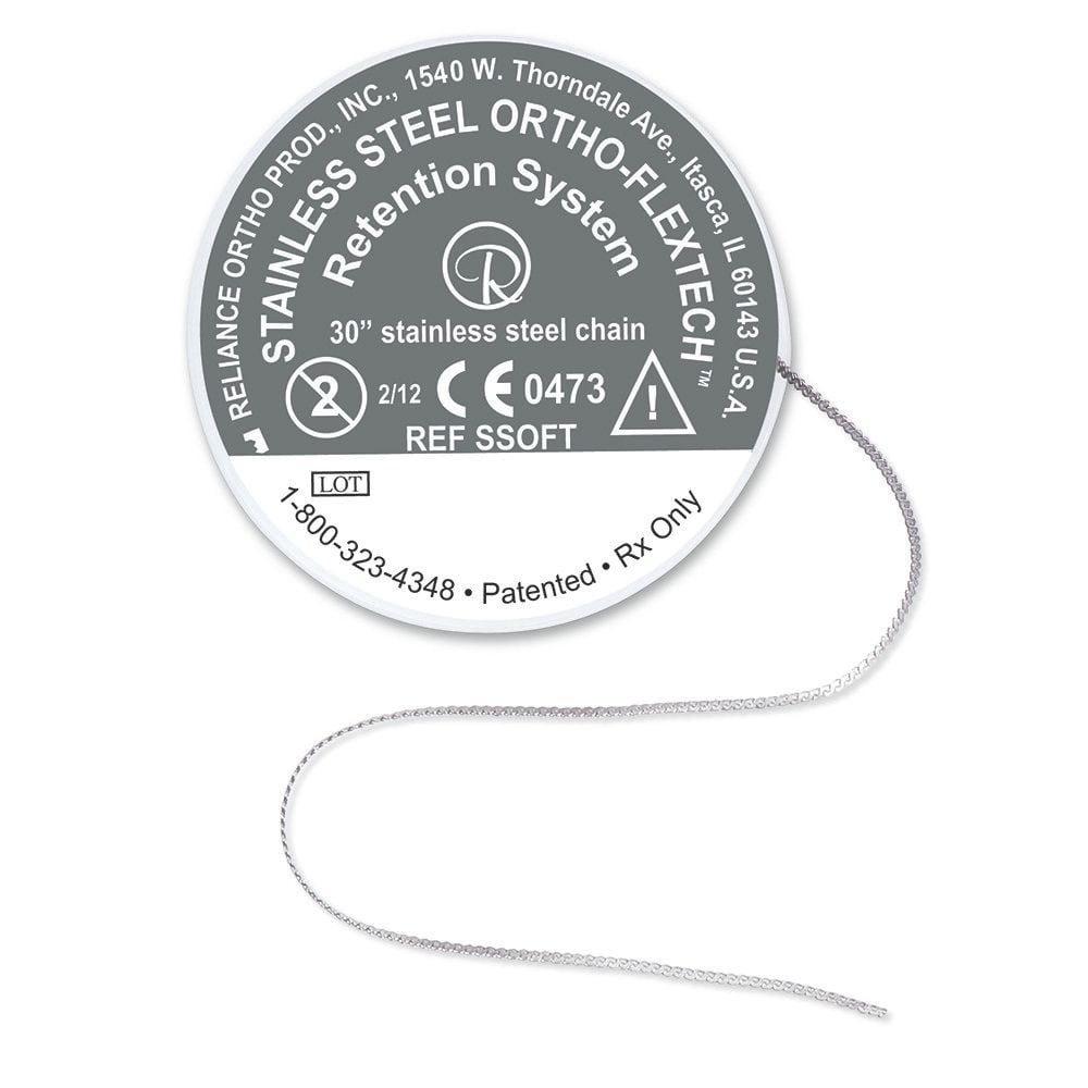 Stainless Steel Ortho FlexTech Direct Bond Retainer Flat Interlocking Chain Lingual, Each
