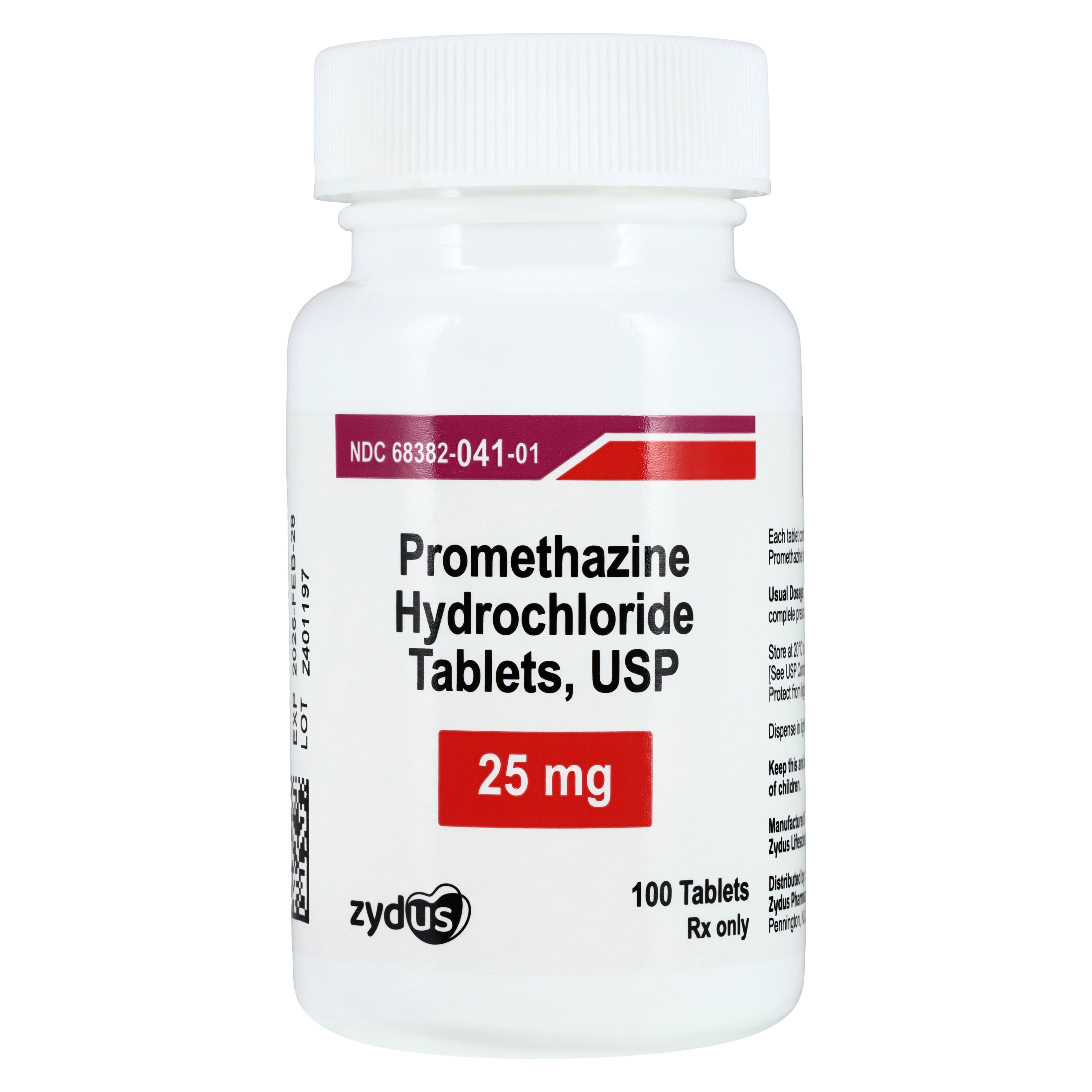 Promethazine HCl Tablets, 25mg, 100/Bottle