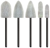 Dedeco Acrylic HP Trimmers, White Assortment, Medium, 5-Piece Kit, 3/32" Shanks, 5100