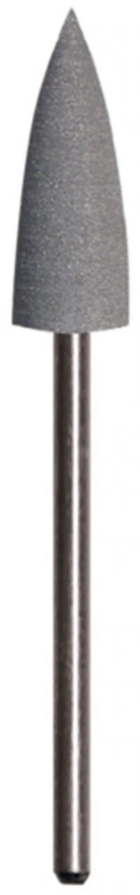 Dedeco Silicone Jumbo Acrylic Polisher, Shape F, Gray, Medium Grit, HP (3/32") Shank, 5/Pkg