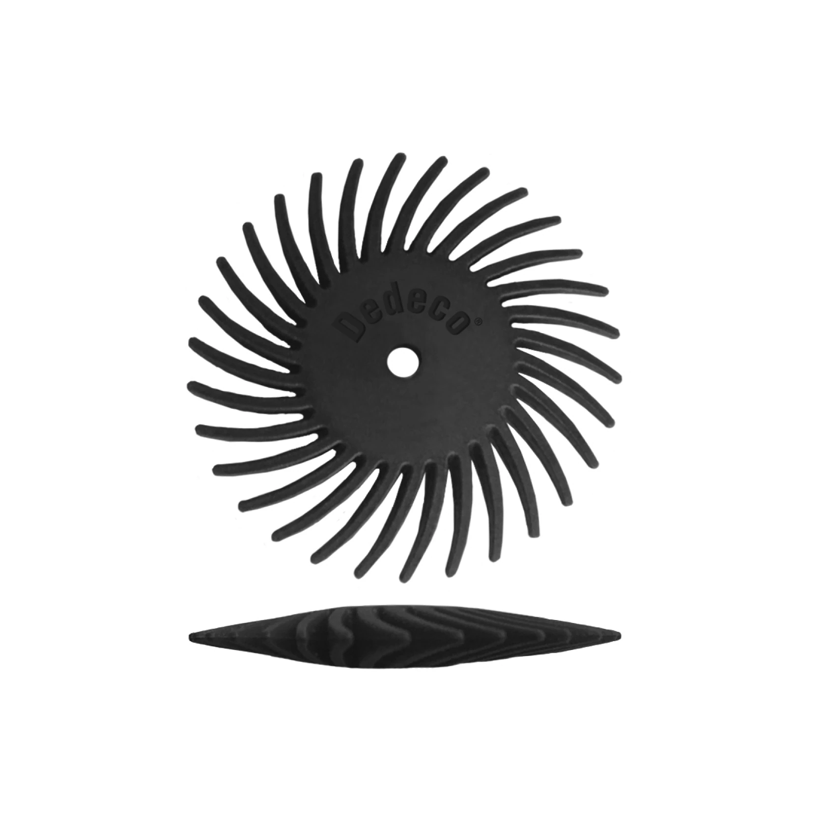 Dedeco Sunburst 7/8" Knife Edge Finishing Disc, Black, 240 Grit, 1/16" Arbor, 12/Box