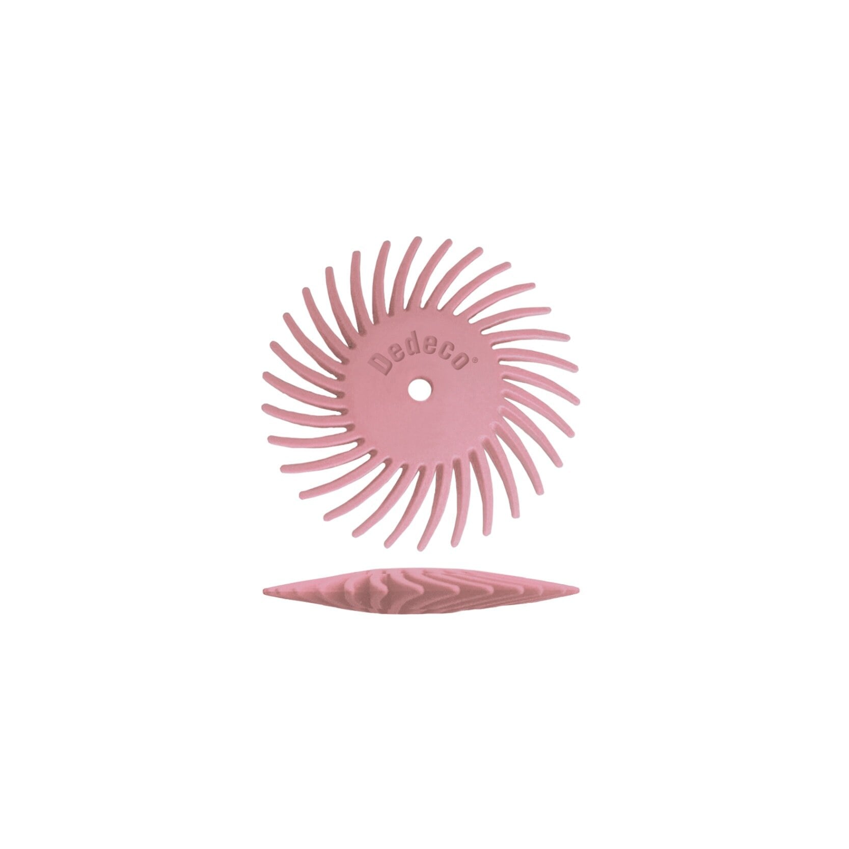 Dedeco Sunburst 5/8" TC Knife-Edge Discs, Extra Fine, Pink, 1000 Grit, 1/16" Arbor, Box of 12